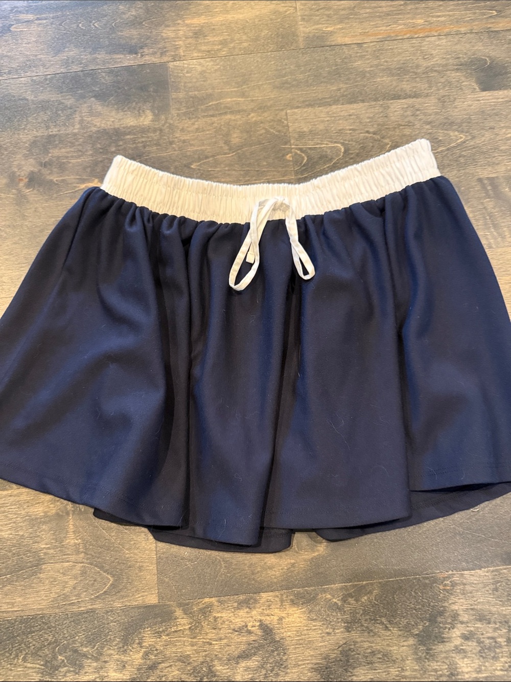 H&M Navy Skirt with White Elastic Waistband